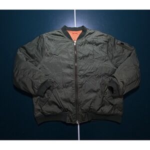 Vintage MA-1 Flyers Bomber Jacket Men's 2XL Green Reversible Orange Flight Pilot